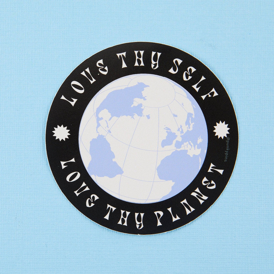 Punky Pins Love Thy Self Love Thy Planet Vinyl Sticker