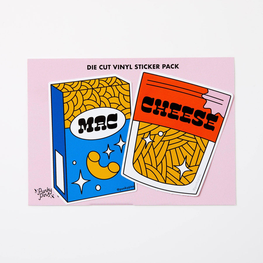 Punky Pins Mac & Cheese 2x Vinyl Sticker Pack