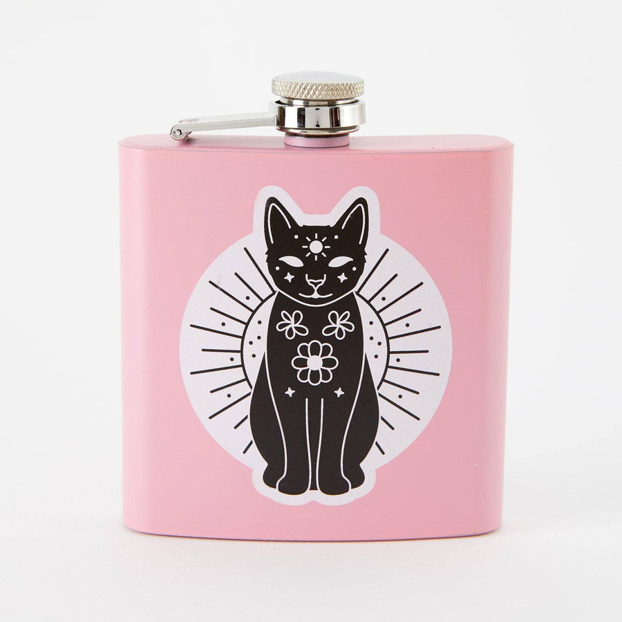 Punky Pins Mystic Mog Hip Flask - Light Pink