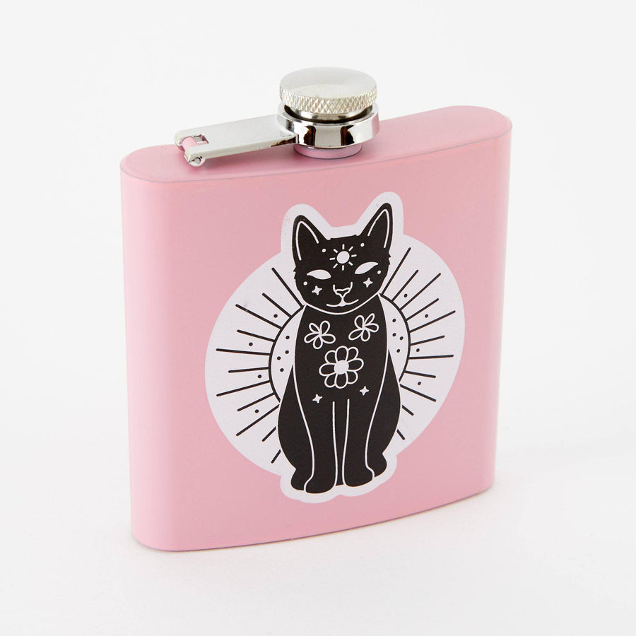 Punky Pins Mystic Mog Hip Flask - Light Pink