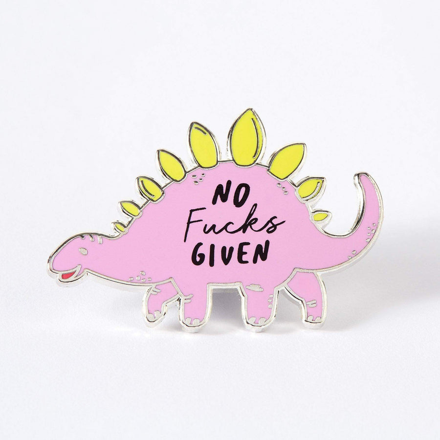 No Fucks Given Stegosaurus Dinosaur Enamel Pin