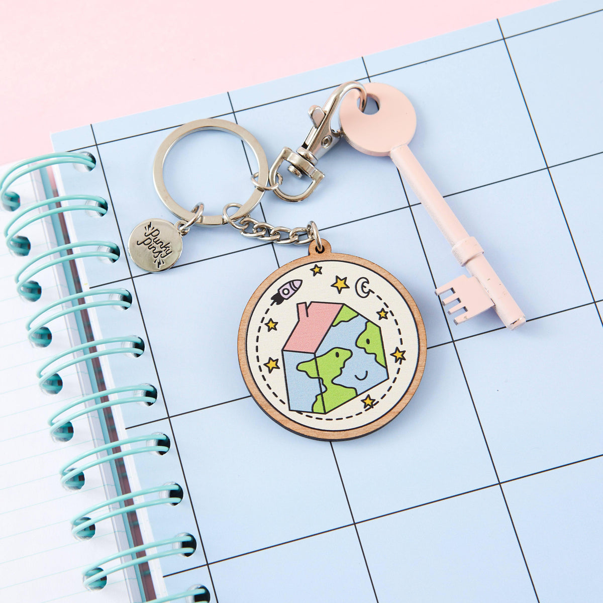 Punky Pins Our Home Wooden Eco Keyring