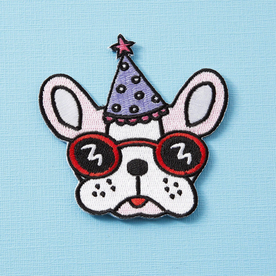 Punky Pins Party Pooch Iron On Patch