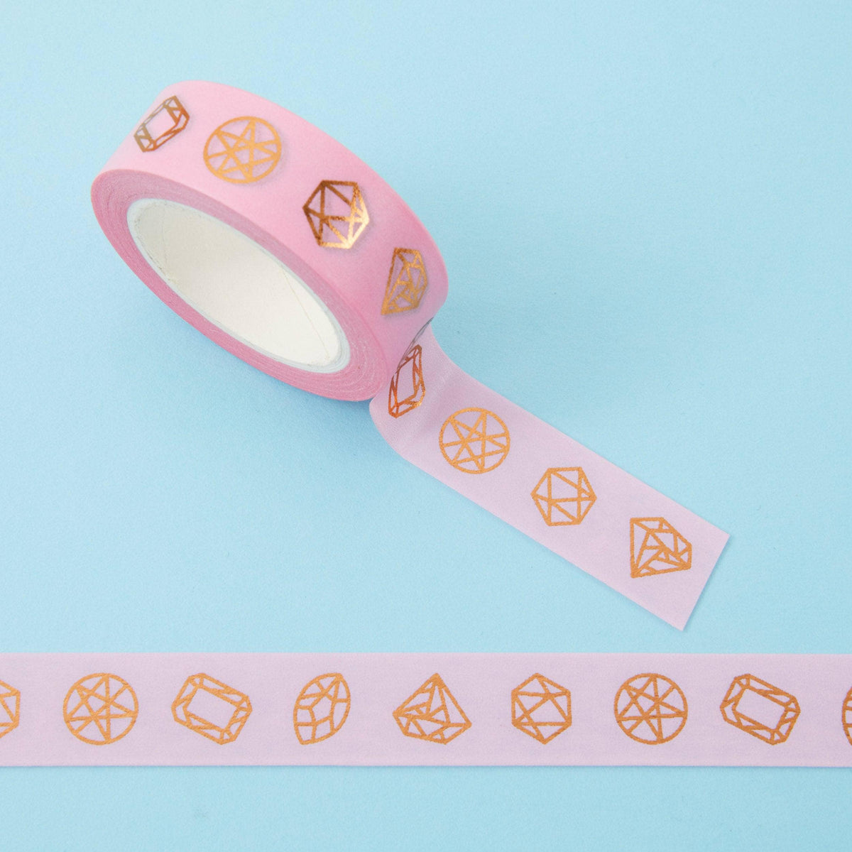 Punky Pins Pink & Copper Foil Crystals Washi Tape