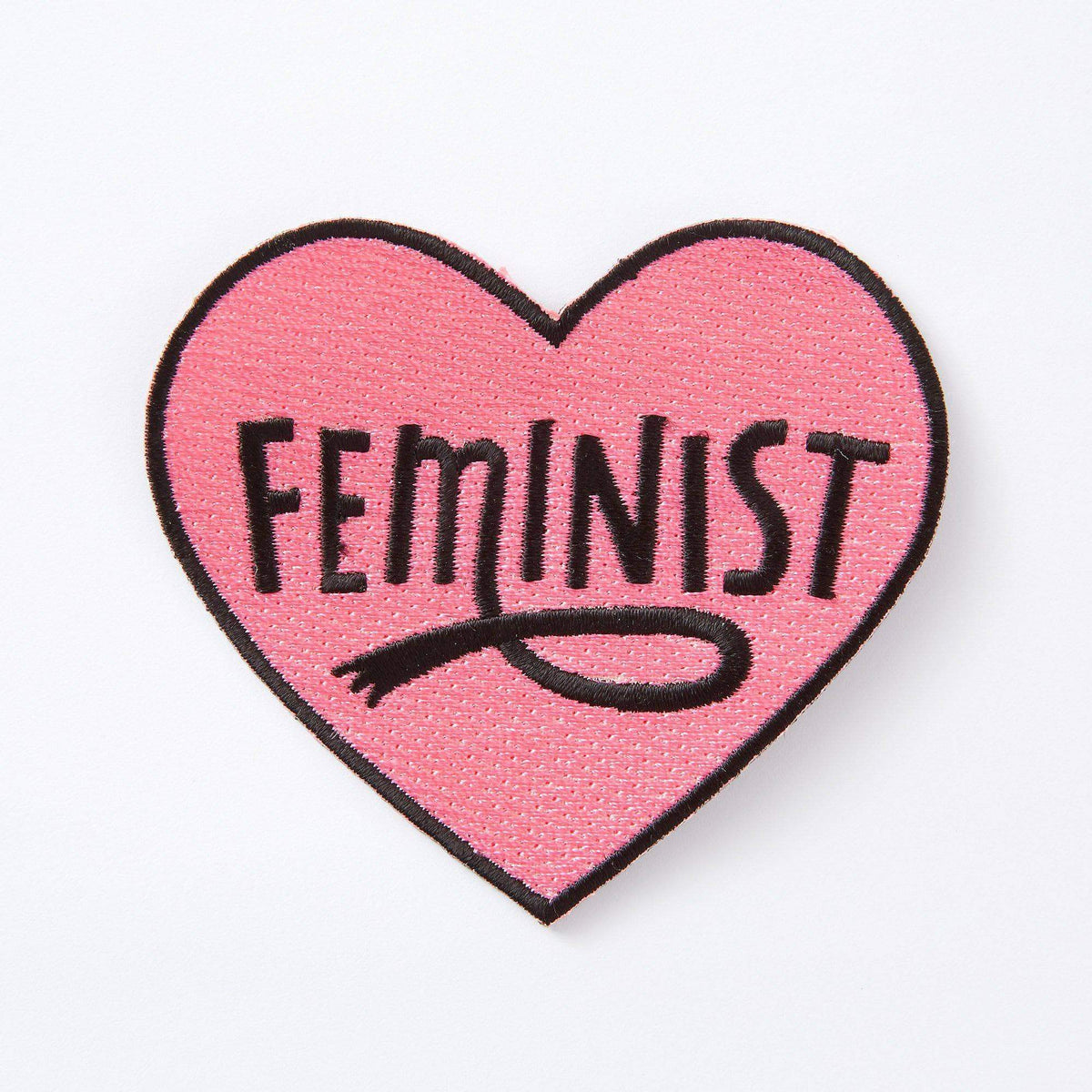 Punky Pins Pink Feminist Heart Embroidered Iron On Patch