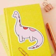 Pink Kawaii Dinosaur Large Vinyl Sticker