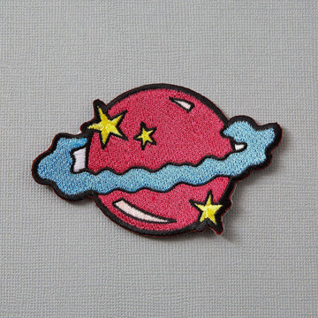 Punky Pins Planet Pink Iron On Patch