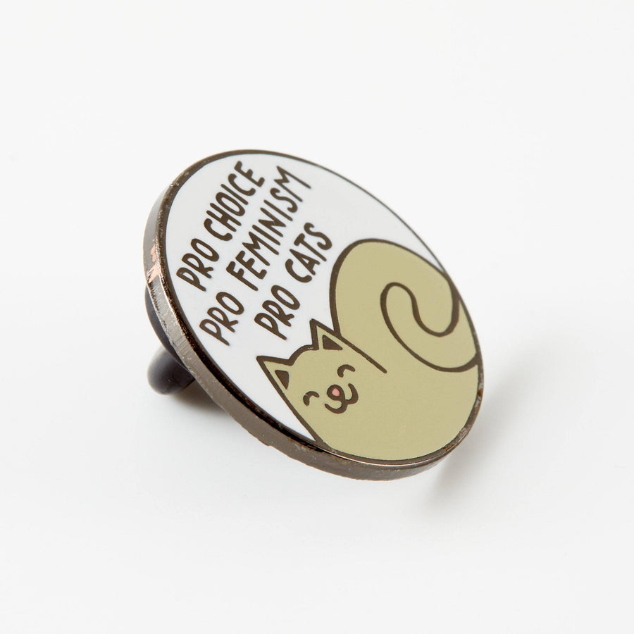 Punky Pins Pro Cats Pro Choice Grey Enamel Pin - Limited Edition