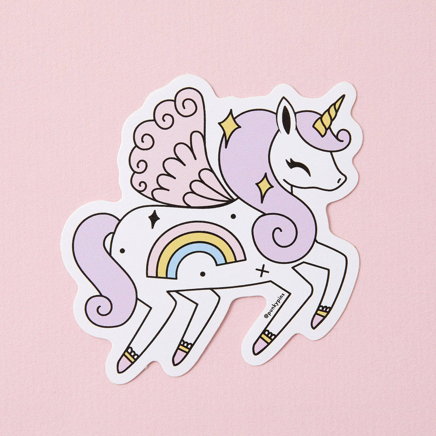 Punky Pins Rainbow Unicorn Vinyl Sticker