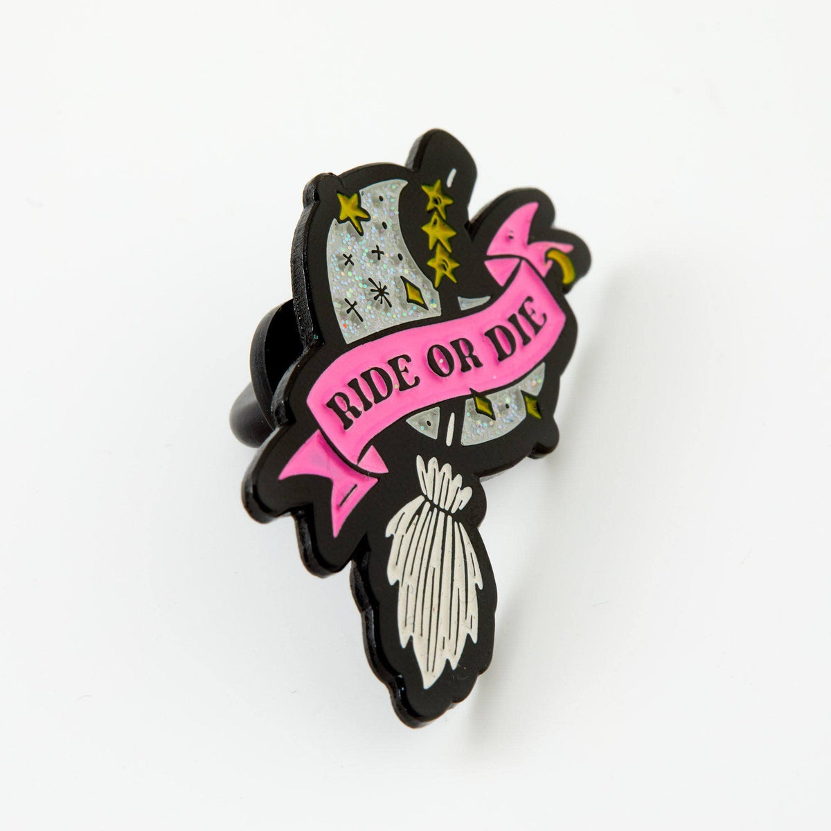 Punky Pins Ride or Die Broomstick Enamel Pin