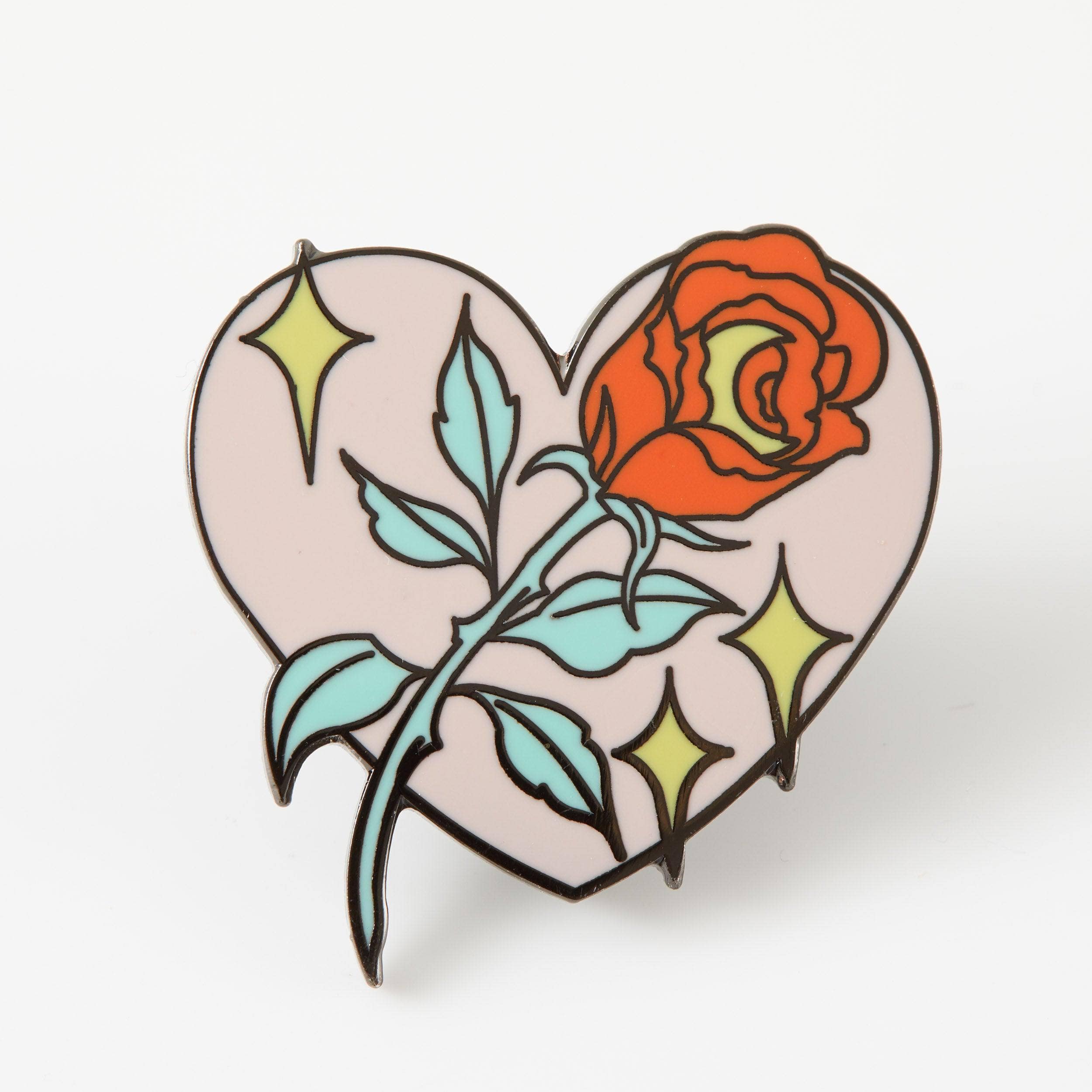 Rose In Heart Enamel Pin – punkypins