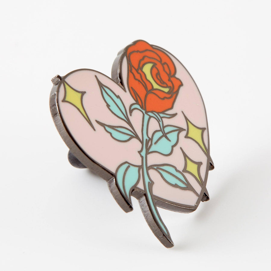 Rose In Heart Enamel Pin – punkypins