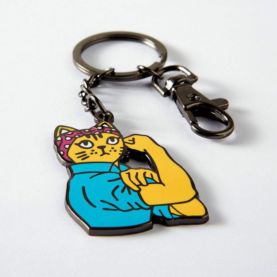 Punky Pins Rosie Riveter Cat Enamel Keyring