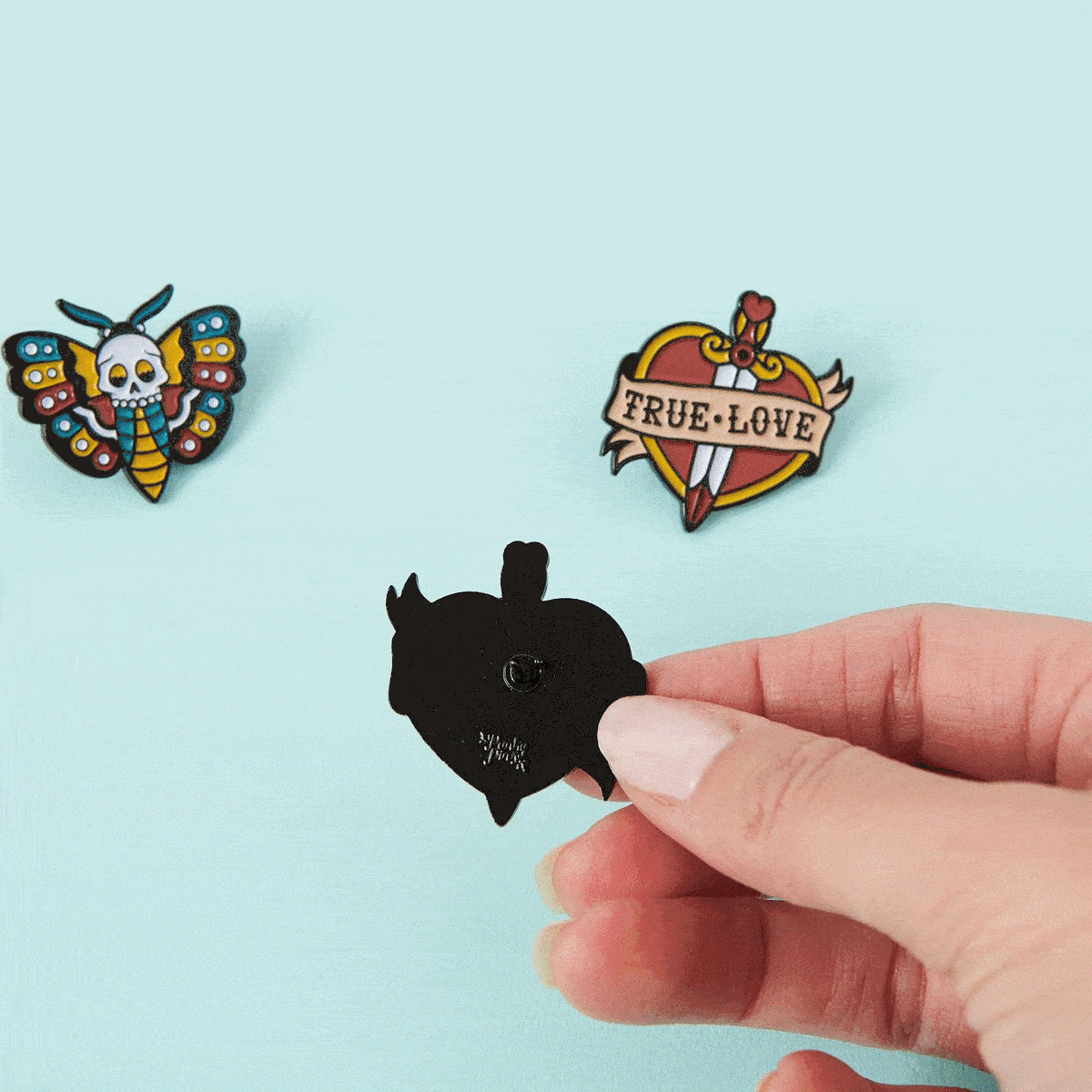 Punky Pins Secure Locking Pin Back - Silver