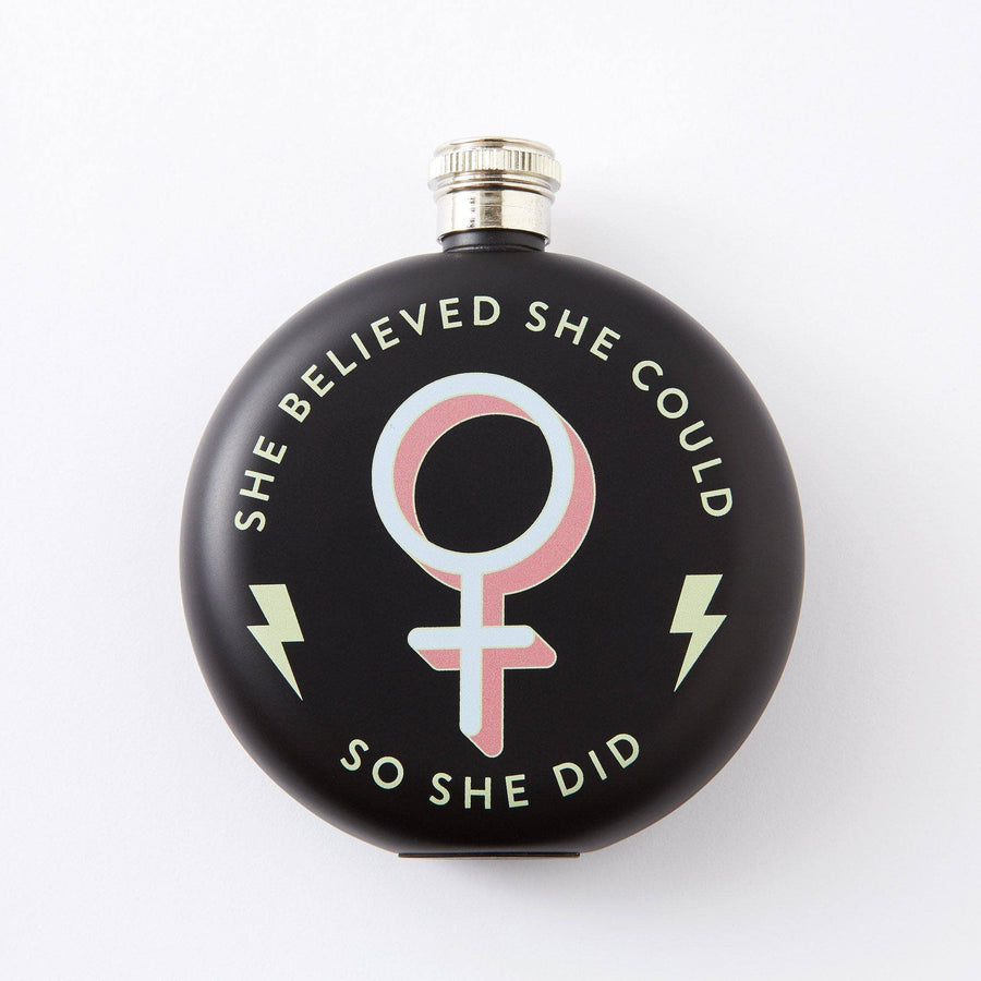 Punky Pins She Believed She Could So She Did Hip Flask