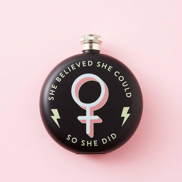 Punky Pins She Believed She Could So She Did Hip Flask