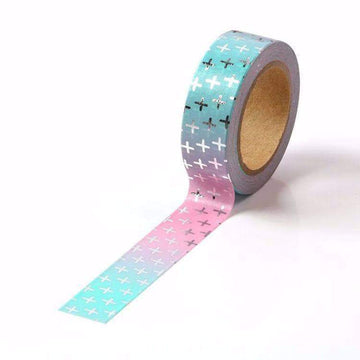 Silver Cross Pink and Blue Gradual Washi Tape