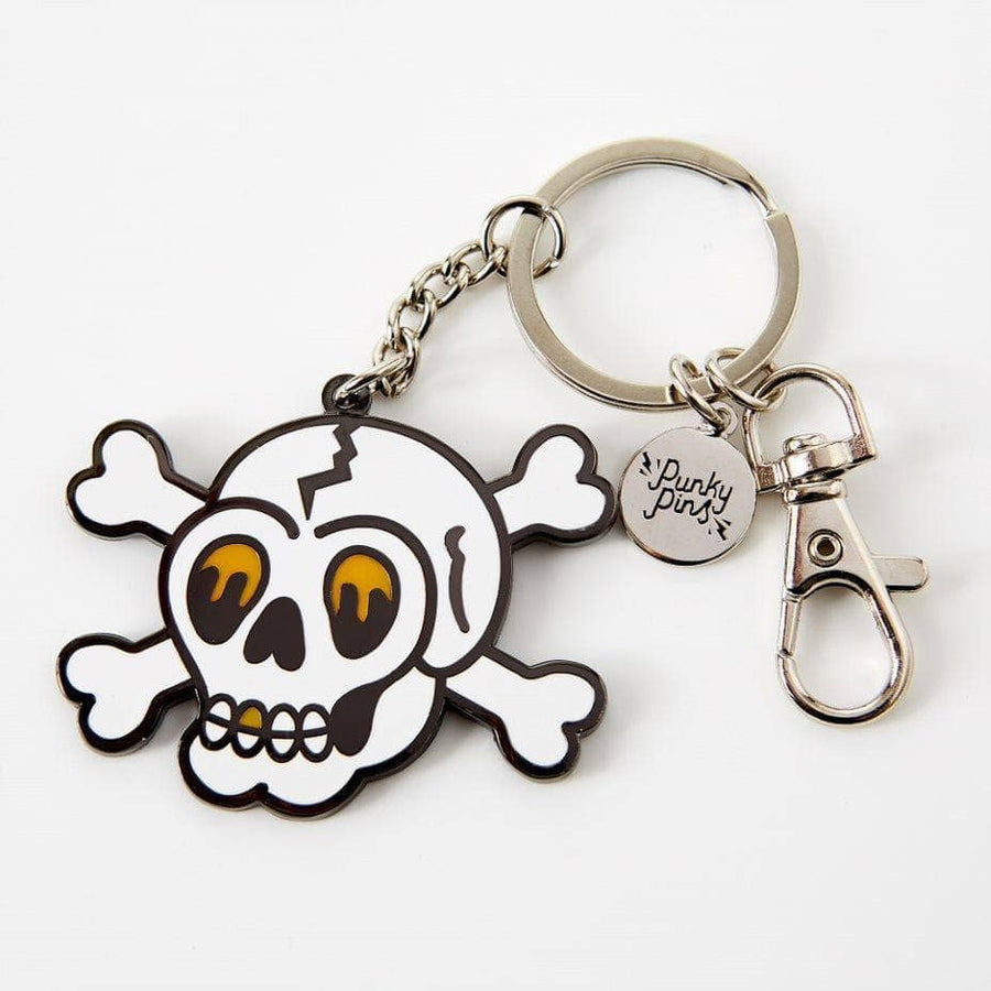 Punky Pins Skull and Crossbone Enamel Keyring