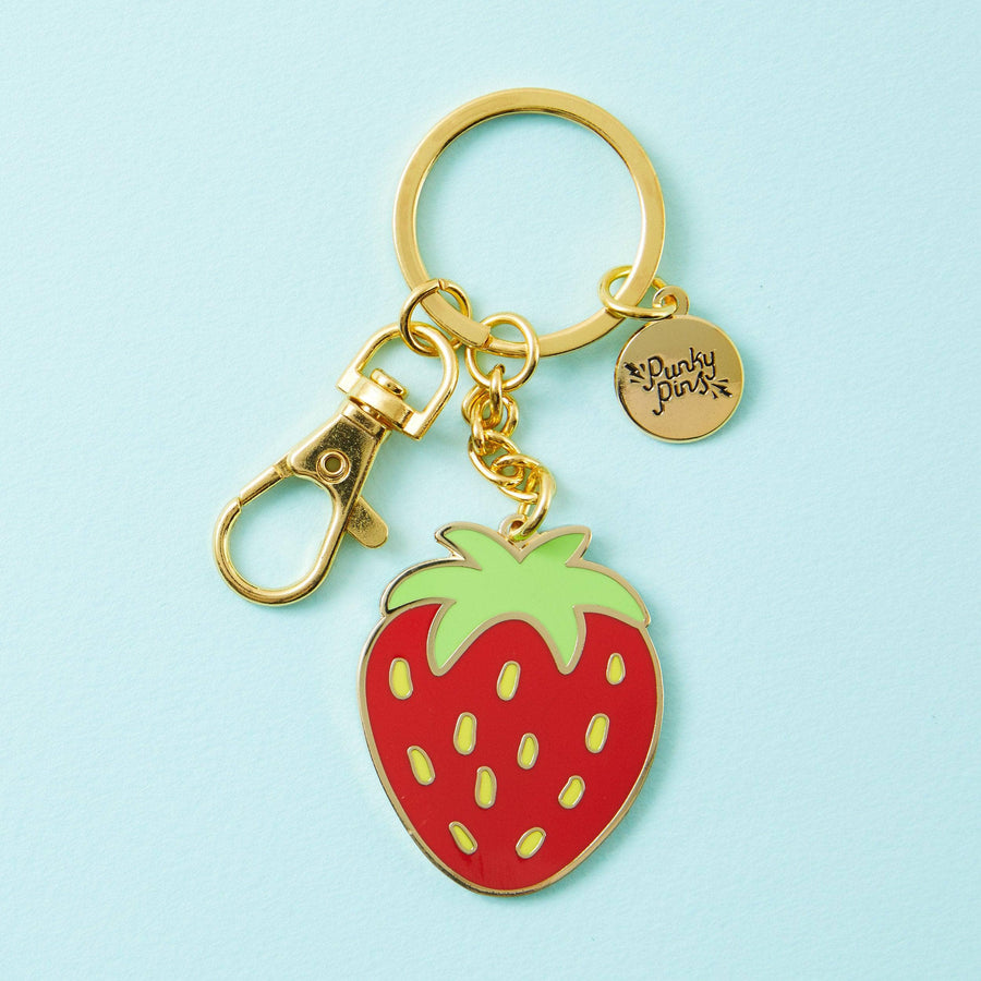 Punky Pins Strawberry Enamel Keyring