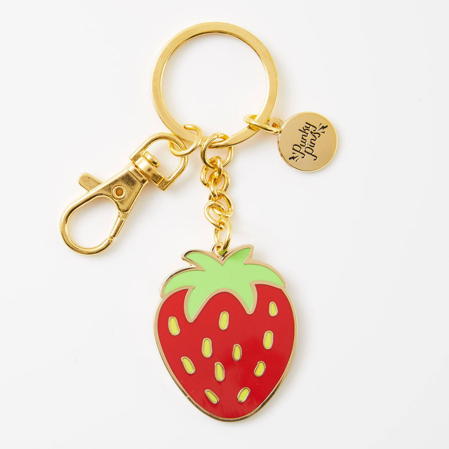 Punky Pins Strawberry Enamel Keyring