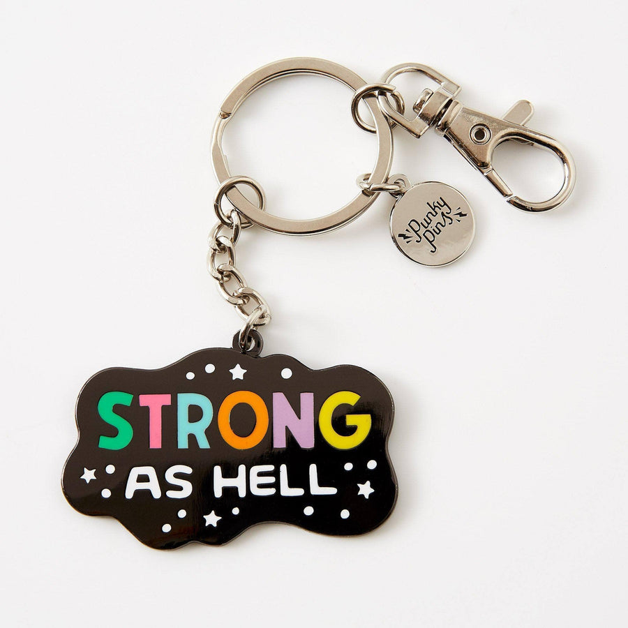 Punky Pins Strong As Hell Hard Enamel Keyring