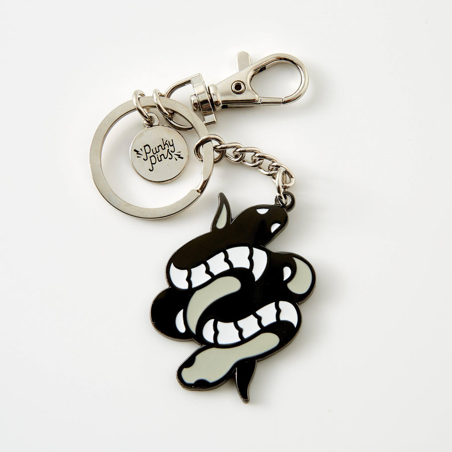 Punky Pins Twin Snakes Hard Enamel Keyring