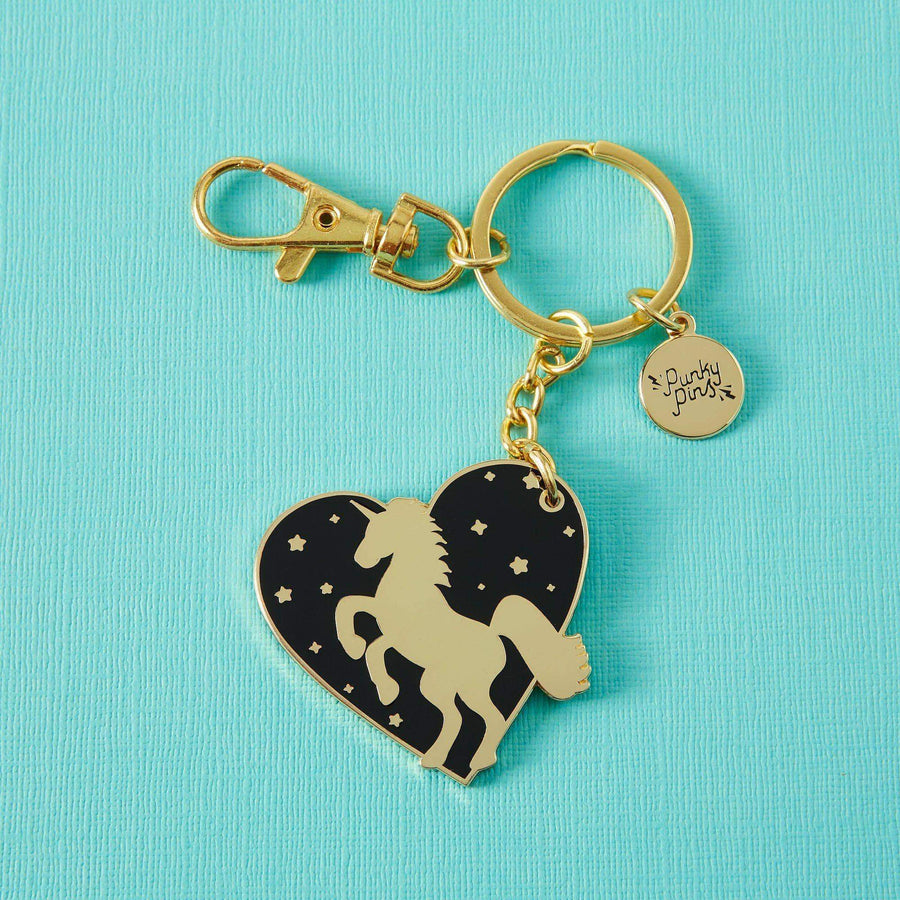 Unicorn Heart Enamel Keyring