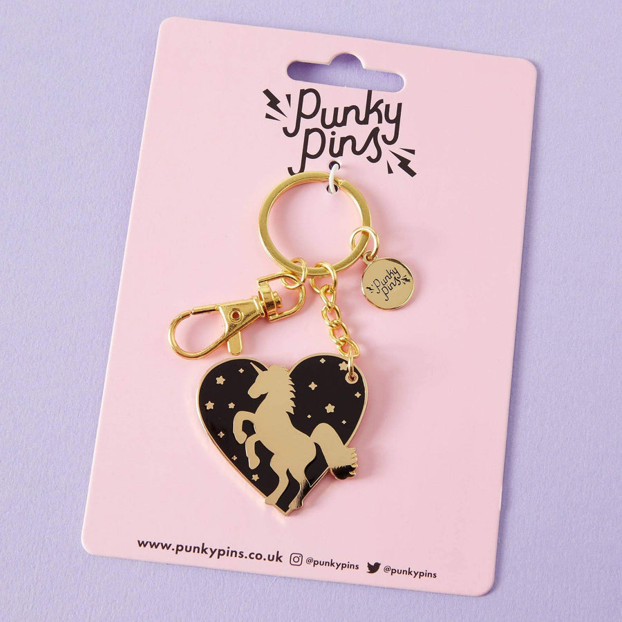 Punky Pins Unicorn Heart Enamel Keyring