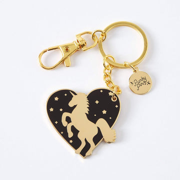 Punky Pins Unicorn Heart Enamel Keyring