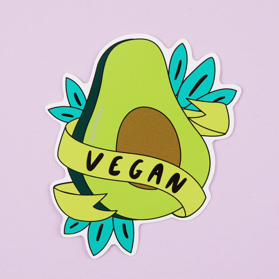 Punky Pins Vegan Avocado Vinyl Sticker