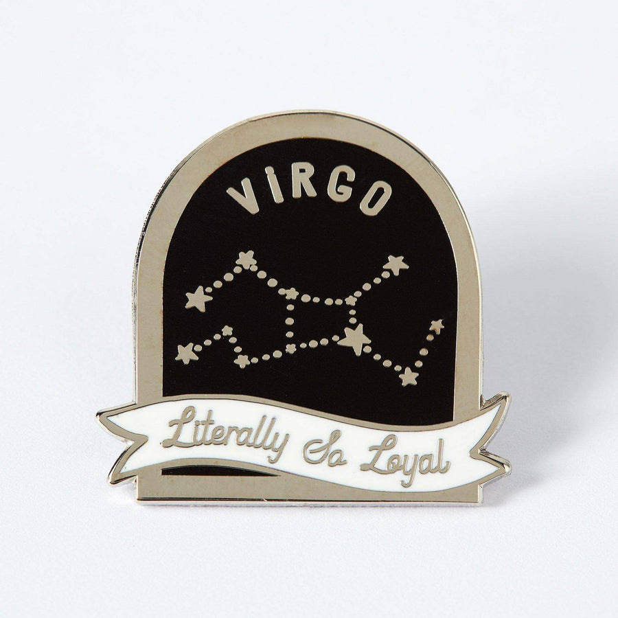 Punky Pins Virgo Black and White Starsign Enamel Pin
