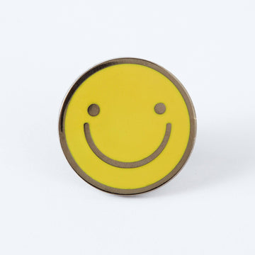 Yellow Smiley Face Enamel Pin