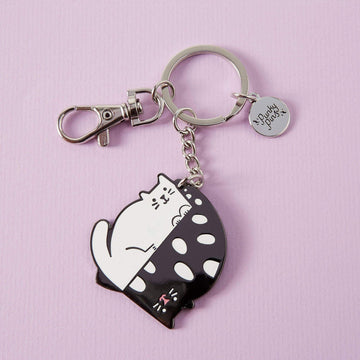 Ying & Yang Cats Enamel Keyring