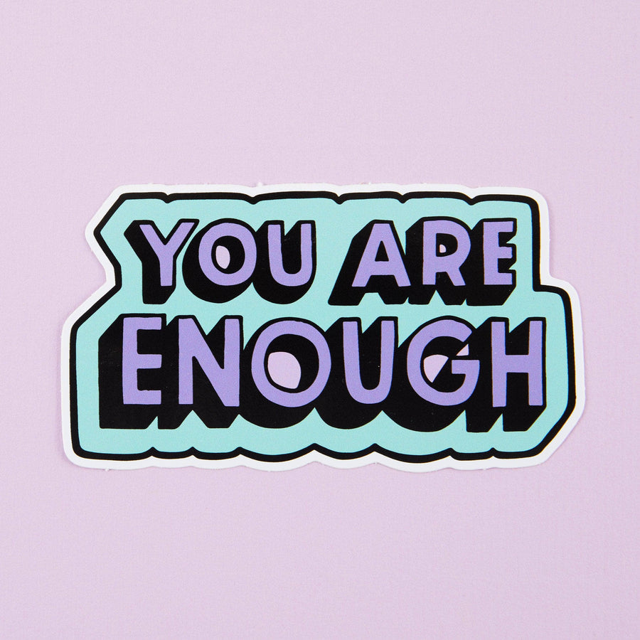 Punky Pins You Are Enough GREEN/ PINK Vinyl Sticker