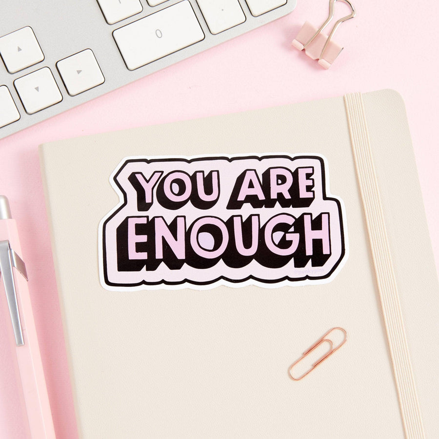 Punky Pins You Are Enough GREEN/ PINK Vinyl Sticker
