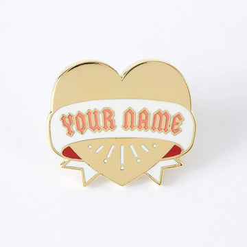 Punky Pins Your Name Heart Enamel Pin