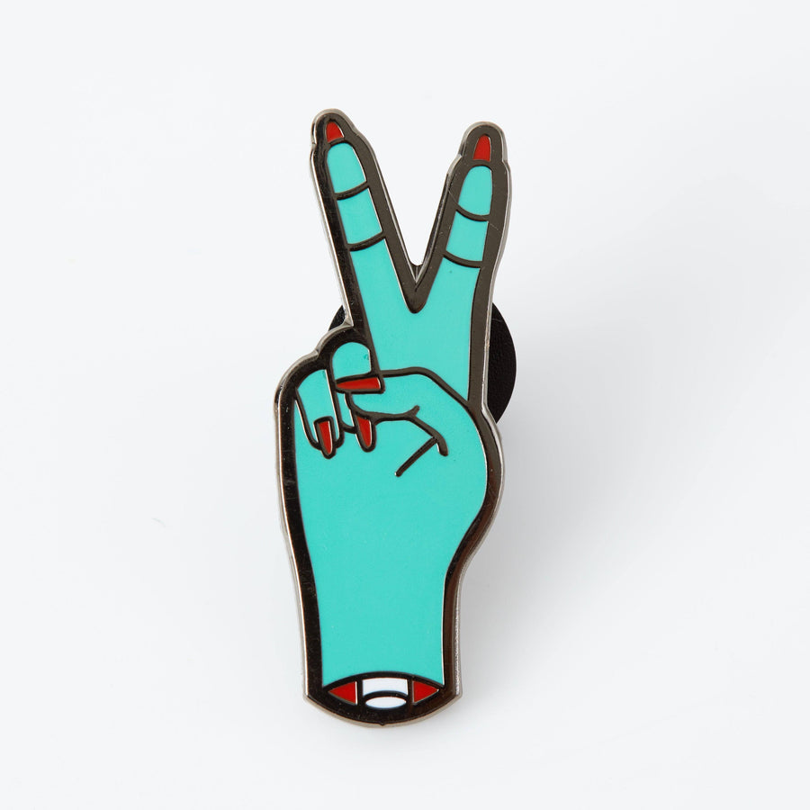 Punky Pins Zombie Peace Fingers Enamel Pin