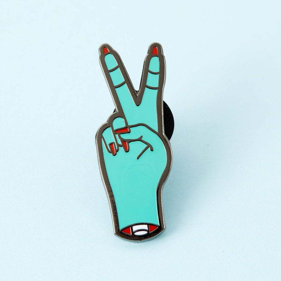 Punky Pins Zombie Peace Fingers Enamel Pin