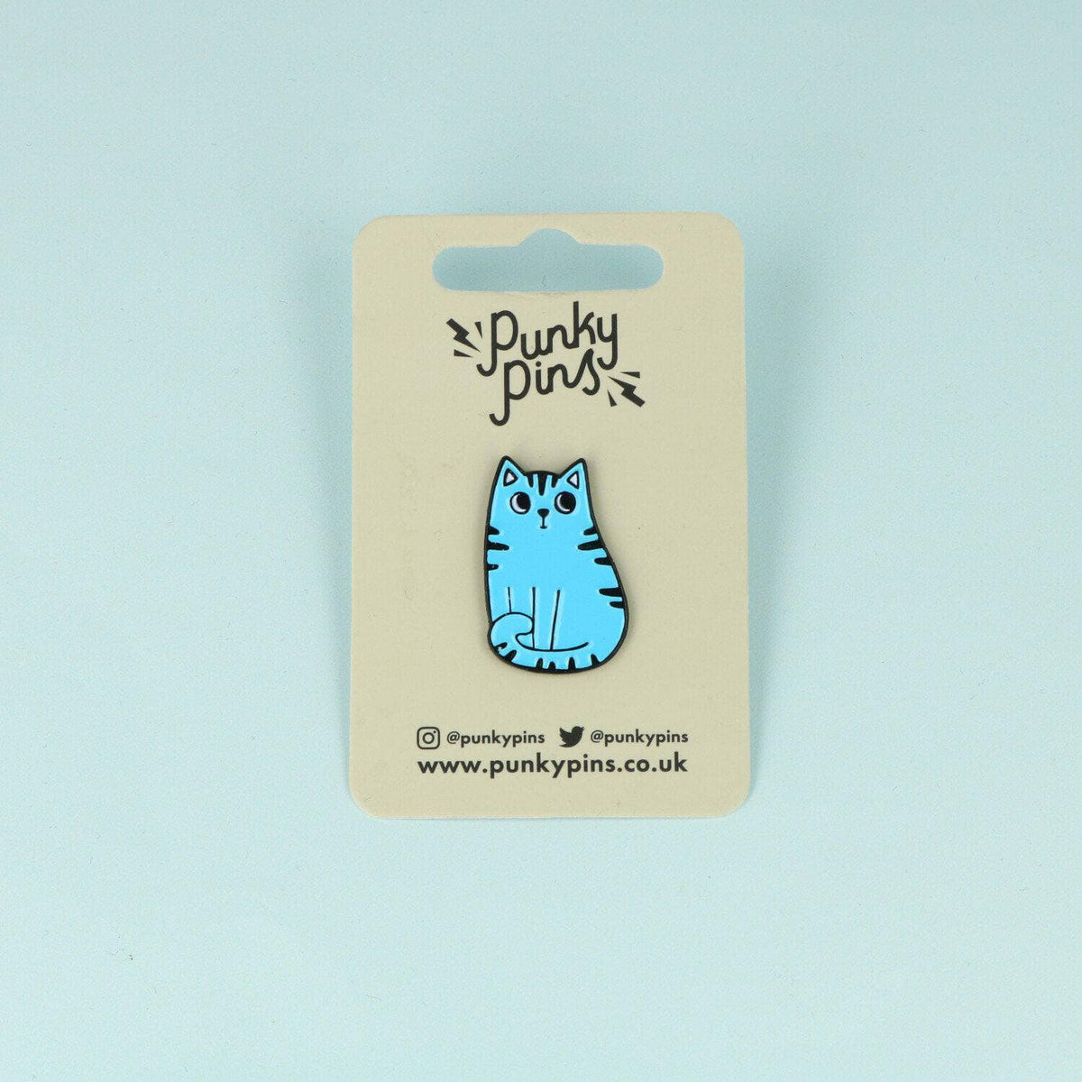 punkypins Blue Cat Enamel Pin
