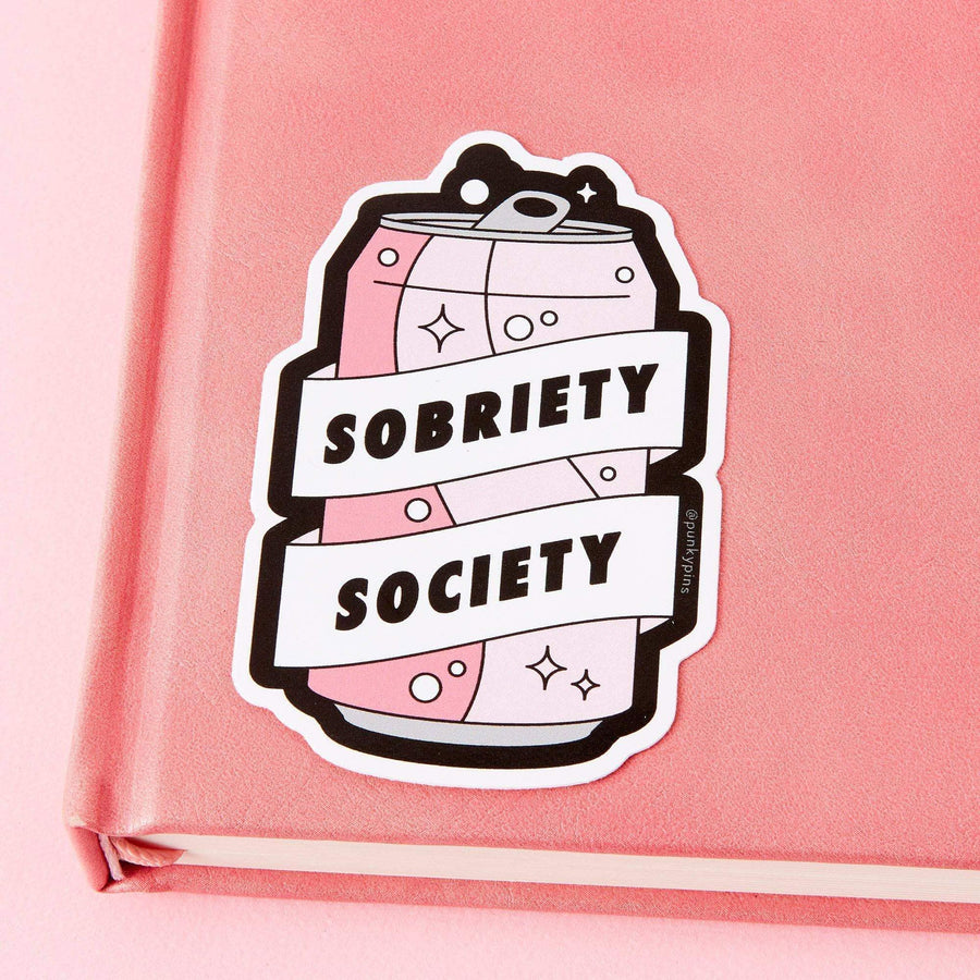 punkypins Sobriety Society Vinyl Laptop Sticker