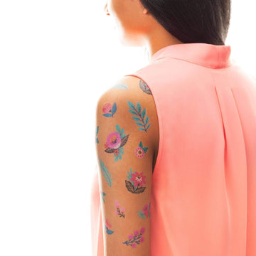 Flower Garden Sheet Temporary Tattoos