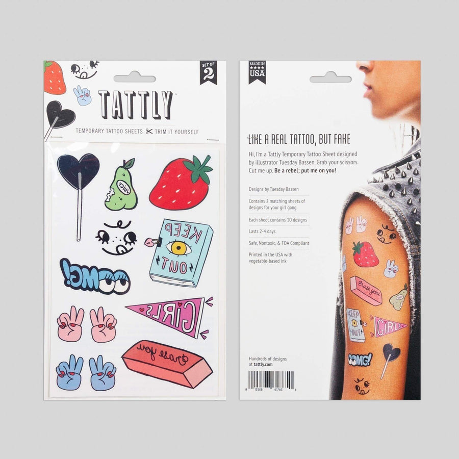 Tattly Girl Gang Sheet Temporary Tattoos
